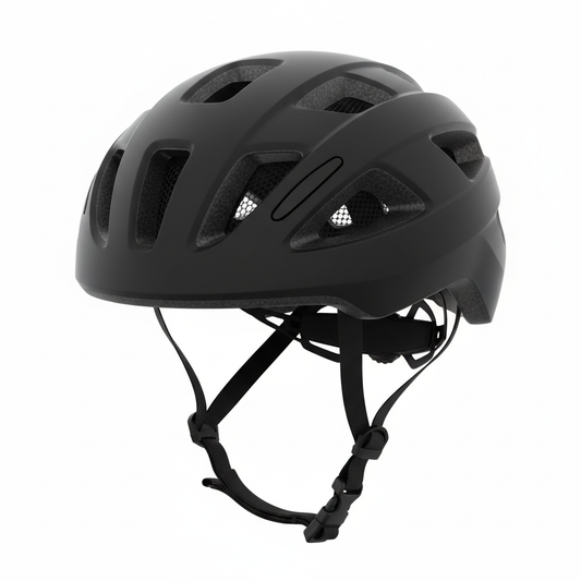 Matte black cycling safety helmet