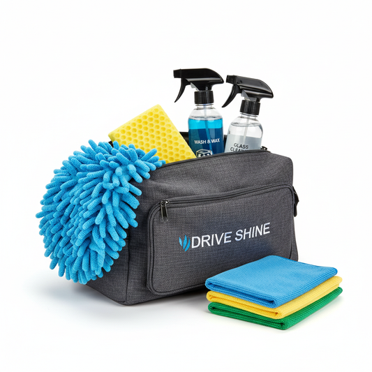 Microfiber car cleaning kit with accessories