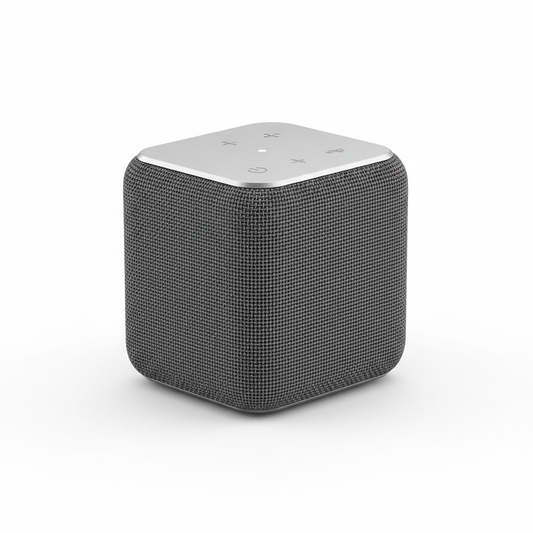 Compact portable bluetooth speaker in dark grey